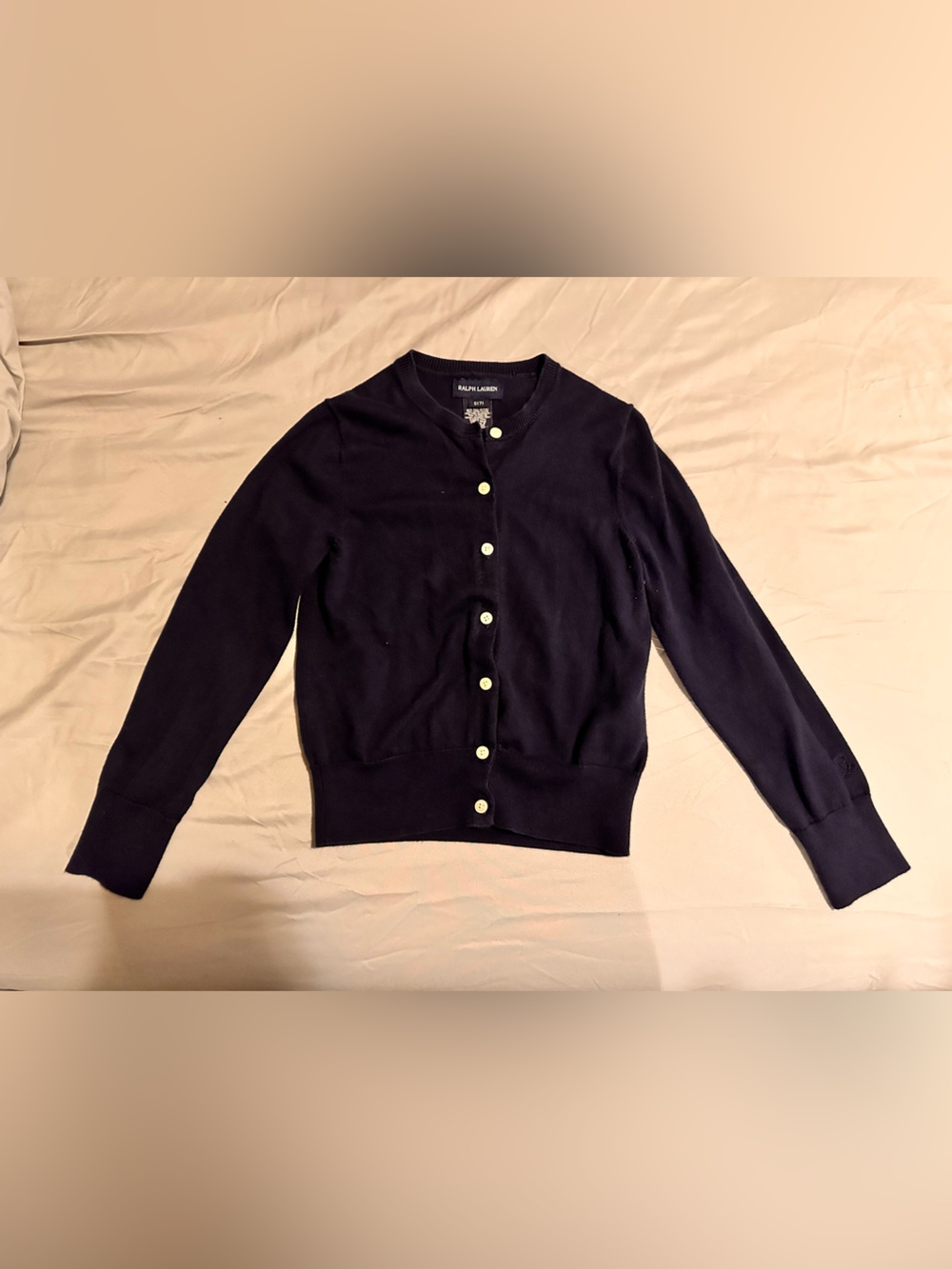 Ralph Lauren Navy Cardigan Girls 7